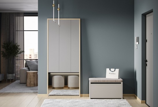 Обувница Луиза‑9 (цвет Ярко‑серый, ширина 800 мм)