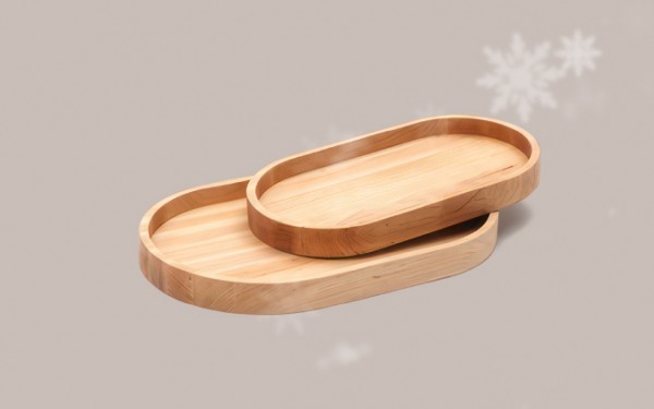 Подносы и тарелки из натурального дерева