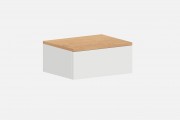 Тумба прикроватная подвесная Афина‑16 (цвет Белый&nbsp;/ Дуб Медовый)