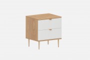 Тумба прикроватная Аврора‑13 (цвет RAL 9003 / Дуб Медовый)