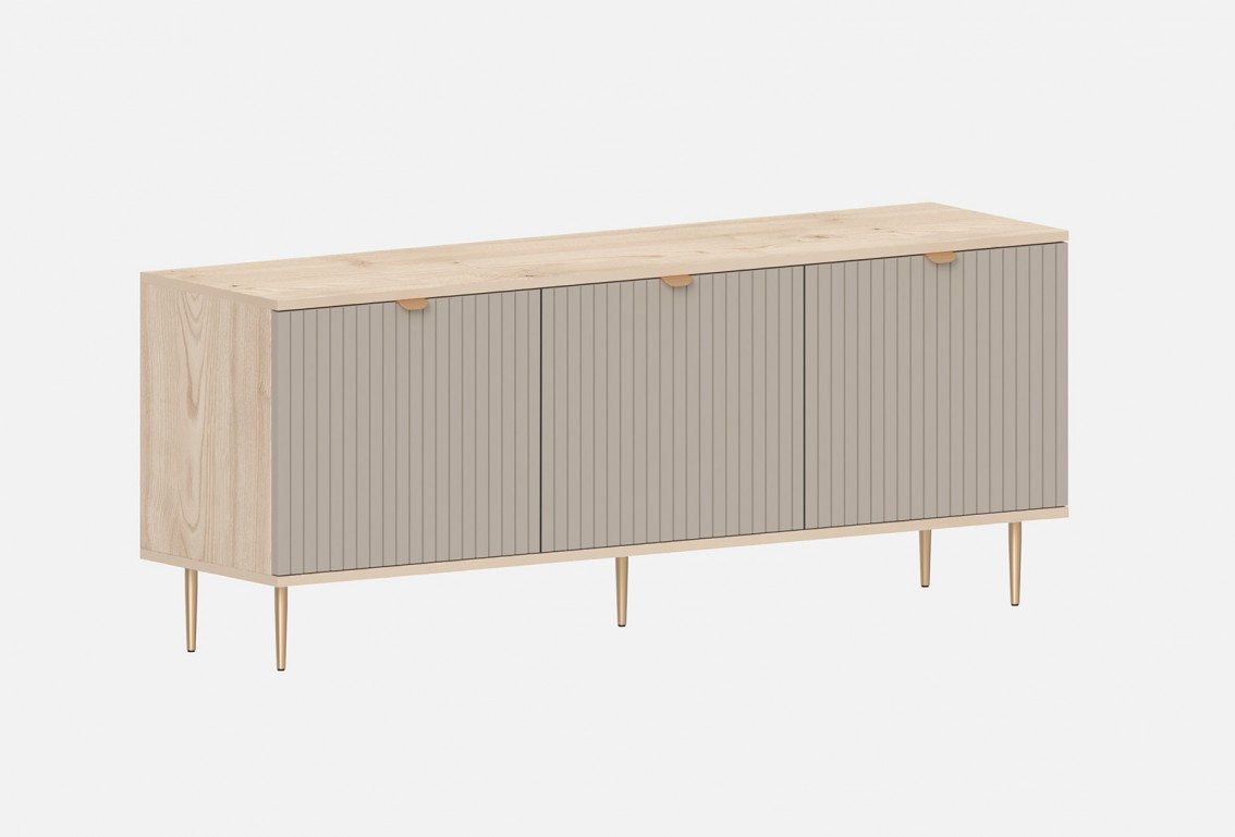 Тумба под ТВ Аврора‑36 (цвет RAL 7044 / Каштан Песочный)