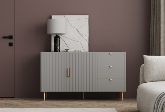 Комод Леонардо‑2 (цвет RAL 7042 / Серый Камень)