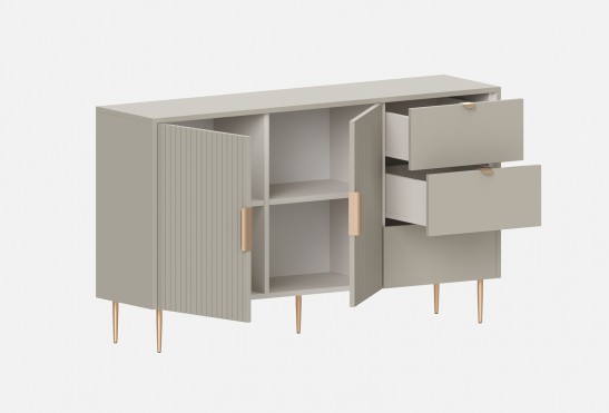 Комод Леонардо‑3 (цвет RAL 7038 / Ярко‑серый)