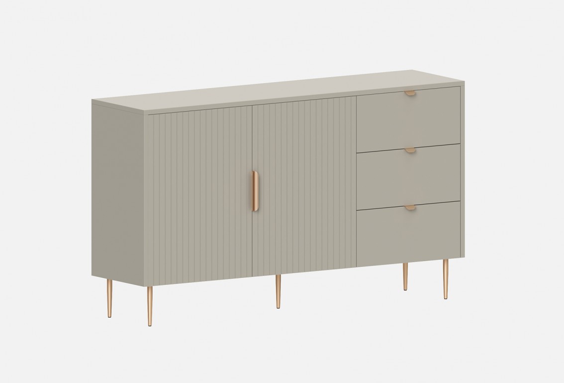 Комод Леонардо‑3 (цвет RAL 7038 / Ярко‑серый)