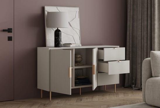 Комод Леонардо‑3 (цвет RAL 7038 / Ярко‑серый)