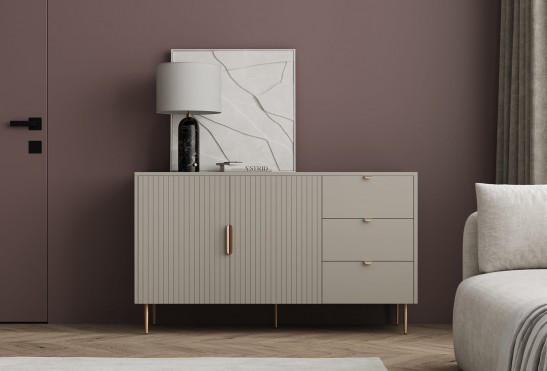 Комод Леонардо‑3 (цвет RAL 7038 / Ярко‑серый)