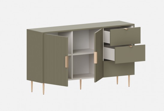 Комод Леонардо‑4 (цвет RAL 7033 / Ярко‑серый)