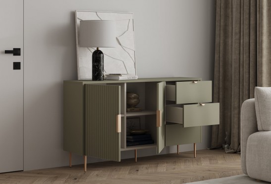 Комод Леонардо‑4 (цвет RAL 7033 / Ярко‑серый)