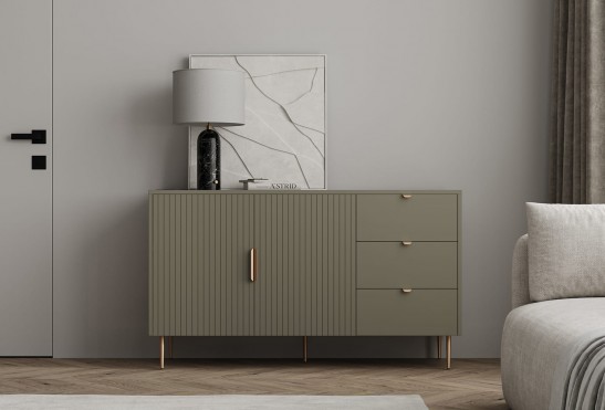 Комод Леонардо‑4 (цвет RAL 7033 / Ярко‑серый)