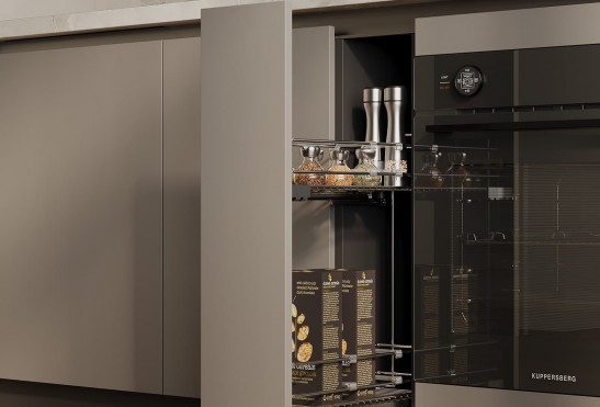 Кухня Эва‑3‑1 (цвет Матовый Темно‑Серый / Матовый Белый)