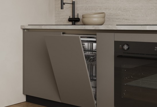 Кухня Эва‑3‑1 (цвет Матовый Темно‑Серый / Матовый Белый)