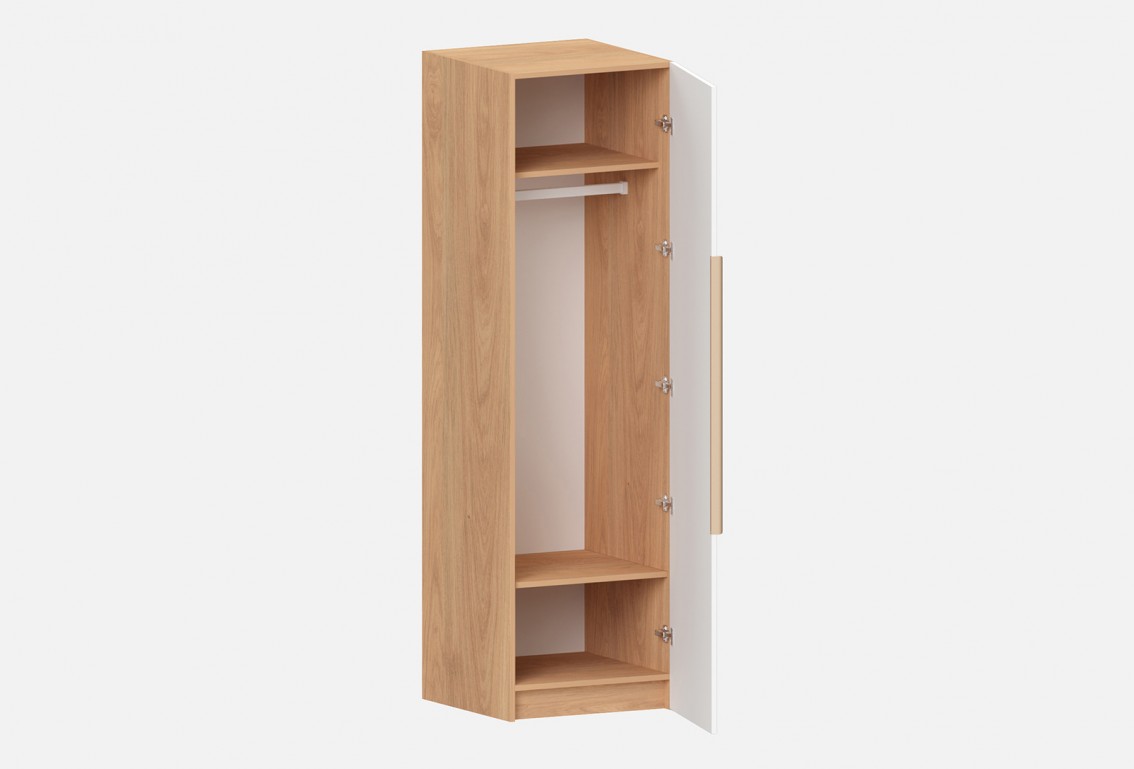 Шкаф Аврора‑600‑1‑4 (цвет RAL 9003 / Дуб Медовый, ширина 600 мм)