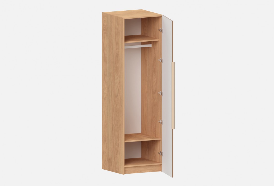 Шкаф Аврора‑600‑1‑6 (цвет RAL 8025 / Дуб Медовый, ширина 600 мм)