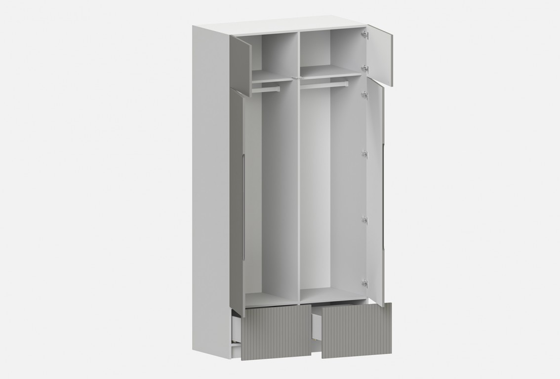 Шкаф Фабио‑1200‑6‑2 (цвет RAL 7042 / Серый Камень, ширина 1200 мм)