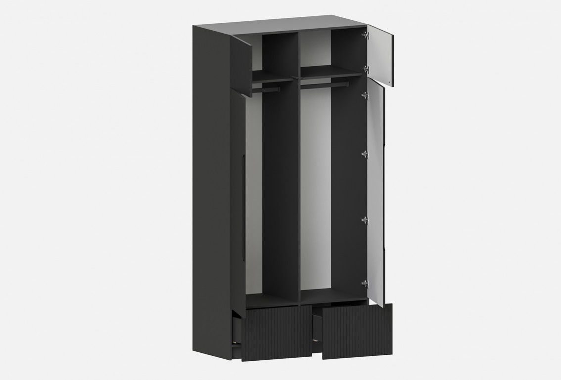 Шкаф Фабио‑1200‑6‑3 (цвет RAL 7022 / Антрацит, ширина 1200 мм)