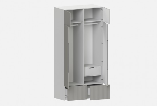 Шкаф Фабио‑1200‑7‑2 (цвет RAL 7042 / Серый Камень, ширина 1200 мм)
