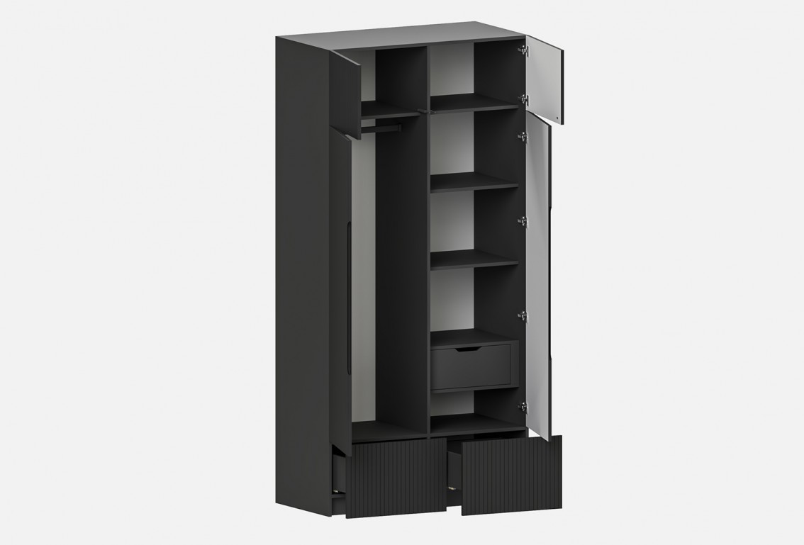 Шкаф Фабио‑1200‑8‑3 (цвет RAL 7022 / Антрацит, ширина 1200 мм)