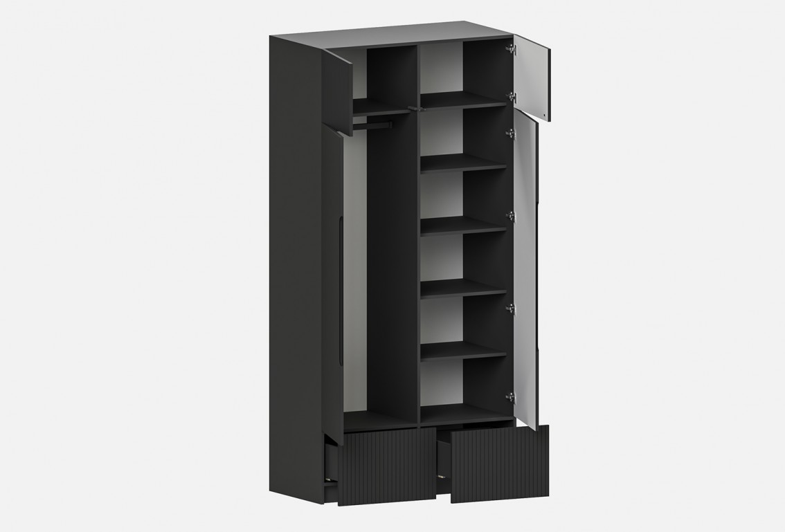 Шкаф Фабио‑1200‑9‑3 (цвет RAL 7022 / Антрацит, ширина 1200 мм)