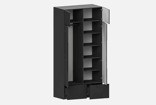 Шкаф Фабио‑1200‑9‑3 (цвет RAL 7022 / Антрацит, ширина 1200 мм)