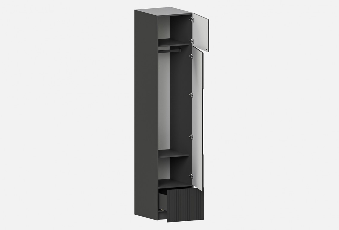 Шкаф Фабио‑500‑1‑3 (цвет RAL 7022 / Антрацит, ширина 500 мм)