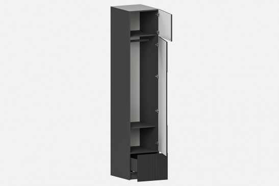 Шкаф Фабио‑500‑1‑3 (цвет RAL 7022 / Антрацит, ширина 500 мм)