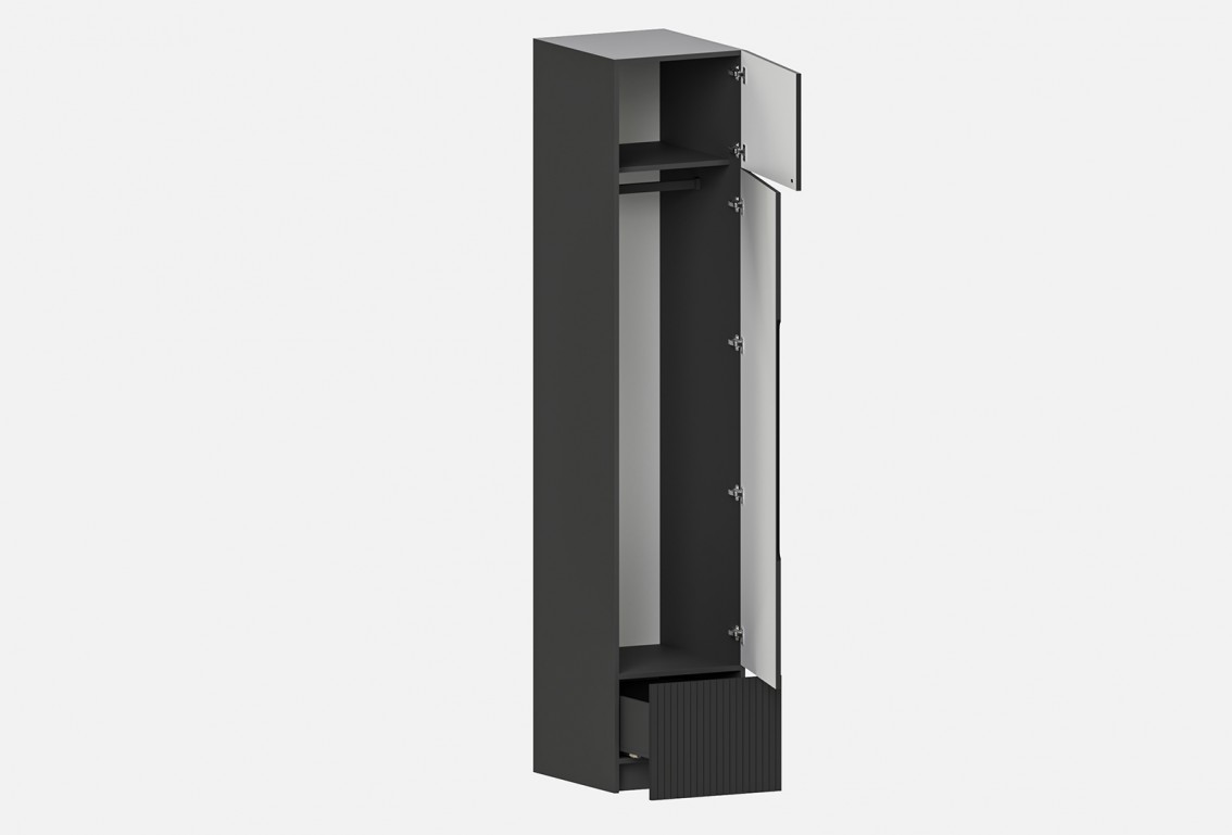 Шкаф Фабио‑500‑2‑3 (цвет RAL 7022 / Антрацит, ширина 500 мм)