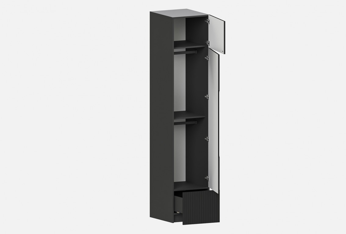 Шкаф Фабио‑500‑3‑3 (цвет RAL 7022 / Антрацит, ширина 500 мм)