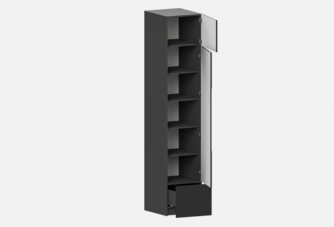 Шкаф Фабио‑500‑4‑3 (цвет RAL 7022 / Антрацит, ширина 500 мм)