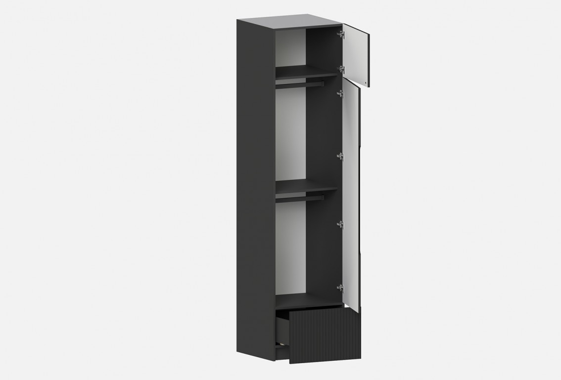 Шкаф Фабио‑600‑3‑3 (цвет RAL 7022 / Антрацит, ширина 600 мм)
