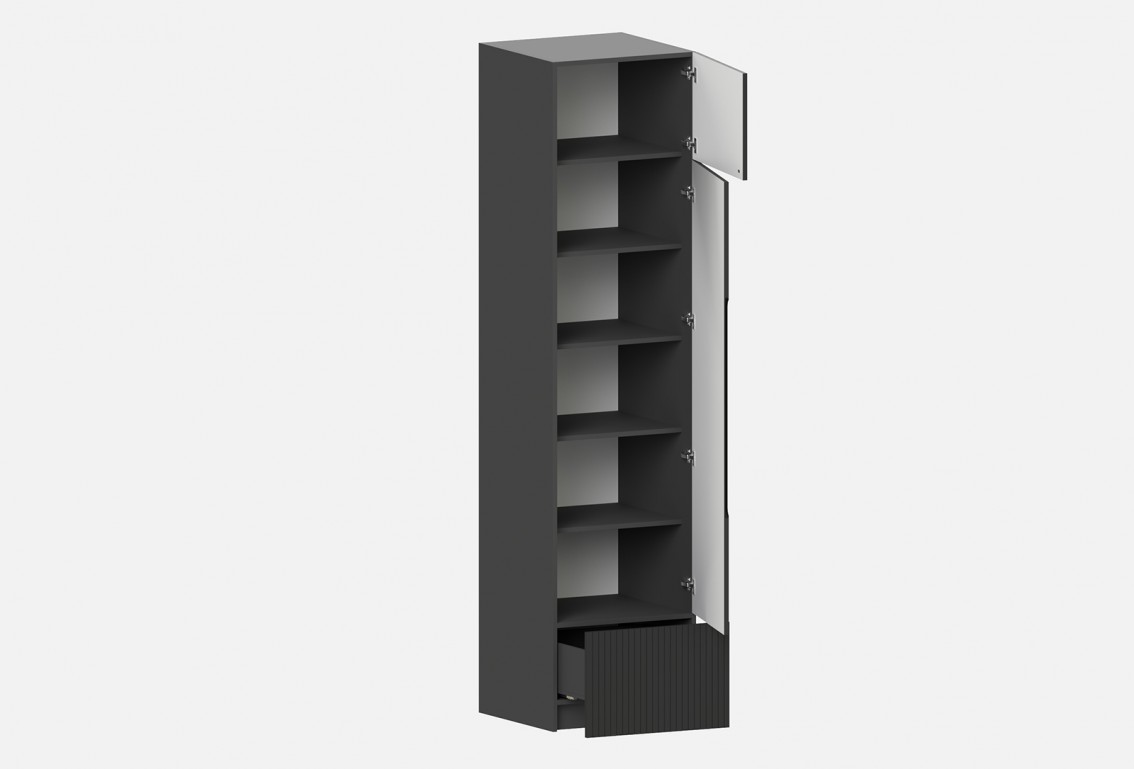 Шкаф Фабио‑600‑4‑3 (цвет RAL 7022 / Антрацит, ширина 600 мм)