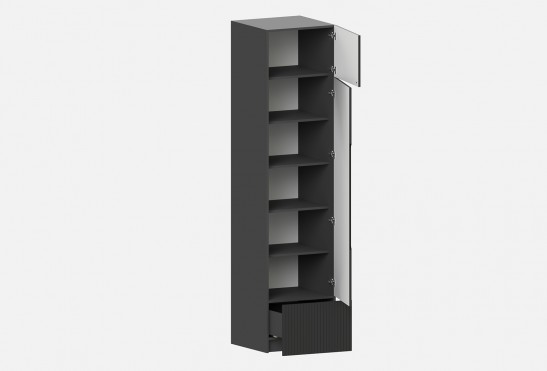 Шкаф Фабио‑600‑4‑3 (цвет RAL 7022 / Антрацит, ширина 600 мм)