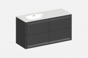 Тумба подвесная с выдвижными ящиками Адрия‑1‑3 (цвет NCS S 7500‑N / Графит, ширина 1200 мм)