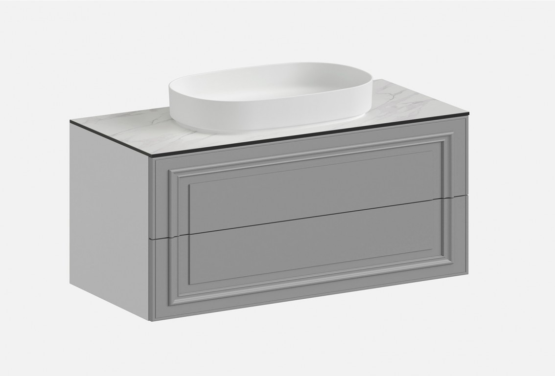 Тумба подвесная с выдвижными ящиками Флоренция‑4‑4 (цвет&nbsp;RAL&nbsp;7042, ширина 1000&nbsp;мм)