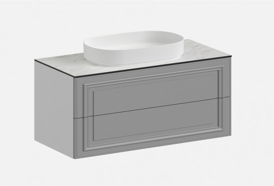 Тумба подвесная с выдвижными ящиками Флоренция‑4‑4 (цвет&nbsp;RAL&nbsp;7042, ширина 1000&nbsp;мм)