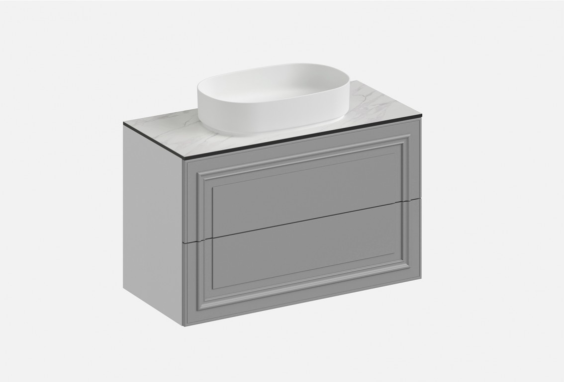 Тумба подвесная с выдвижными ящиками Флоренция‑4‑1 (цвет&nbsp;RAL&nbsp;7042, ширина 700&nbsp;мм)