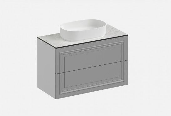 Тумба подвесная с выдвижными ящиками Флоренция‑4‑1 (цвет&nbsp;RAL&nbsp;7042, ширина 700&nbsp;мм)