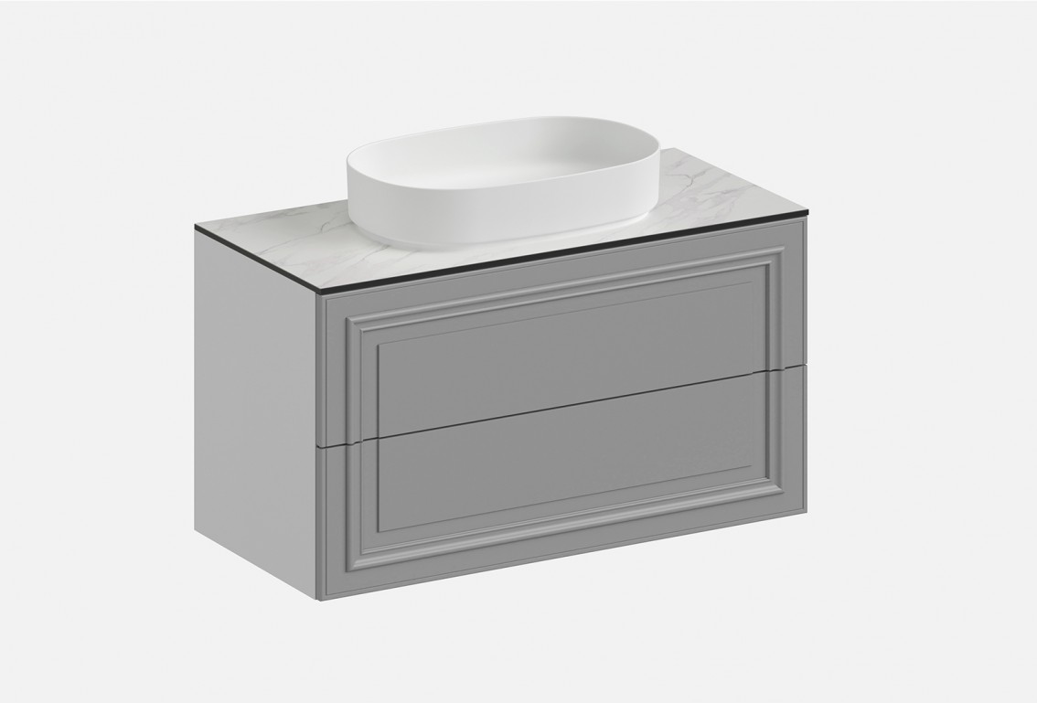 Тумба подвесная с выдвижными ящиками Флоренция‑4‑2 (цвет&nbsp;RAL&nbsp;7042, ширина 800&nbsp;мм)