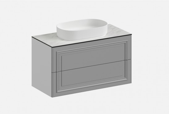 Тумба подвесная с выдвижными ящиками Флоренция‑4‑2 (цвет&nbsp;RAL&nbsp;7042, ширина 800&nbsp;мм)