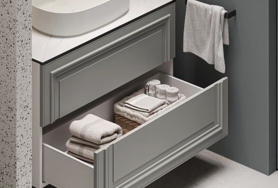 Тумба подвесная с выдвижными ящиками Флоренция‑4‑2 (цвет&nbsp;RAL&nbsp;7042, ширина 800&nbsp;мм)