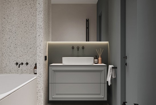 Тумба подвесная с выдвижными ящиками Флоренция‑4‑2 (цвет&nbsp;RAL&nbsp;7042, ширина 800&nbsp;мм)