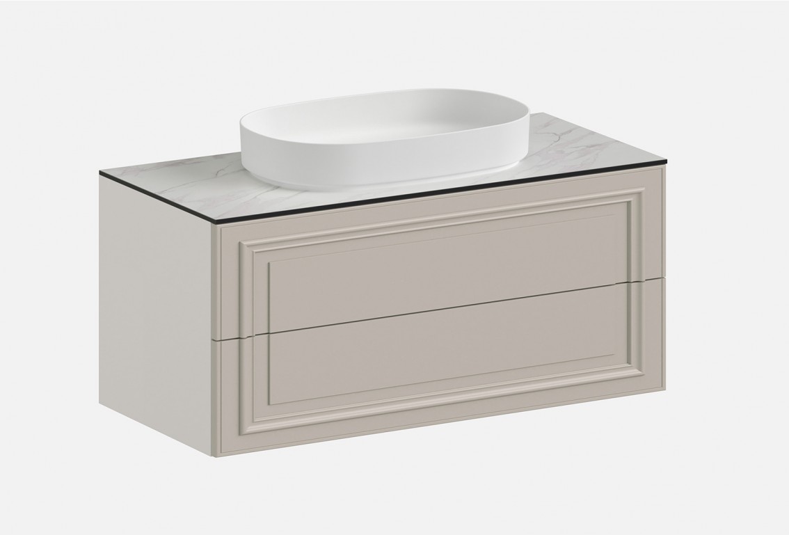 Тумба подвесная с выдвижными ящиками Флоренция‑2‑4 (цвет&nbsp;RAL&nbsp;7044, ширина 1000&nbsp;мм)