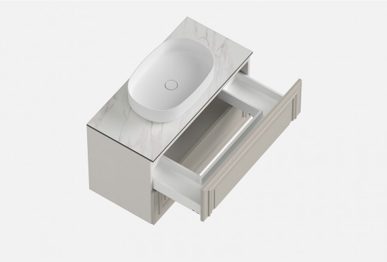 Тумба подвесная с выдвижными ящиками Флоренция‑2‑1 (цвет&nbsp;RAL&nbsp;7044, ширина 700&nbsp;мм)