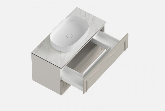 Тумба подвесная с выдвижными ящиками Флоренция‑2‑2 (цвет&nbsp;RAL&nbsp;7044, ширина 800&nbsp;мм)