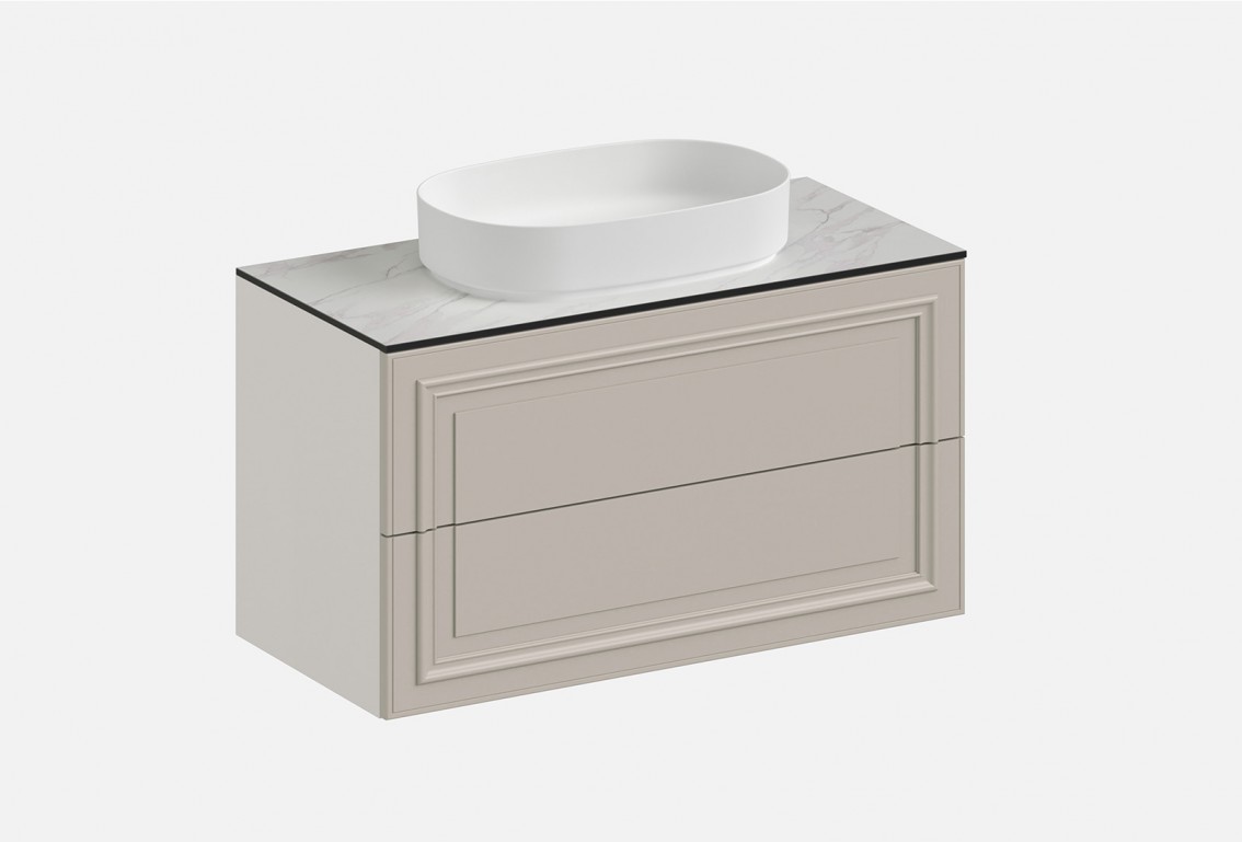 Тумба подвесная с выдвижными ящиками Флоренция‑2‑2 (цвет&nbsp;RAL&nbsp;7044, ширина 800&nbsp;мм)