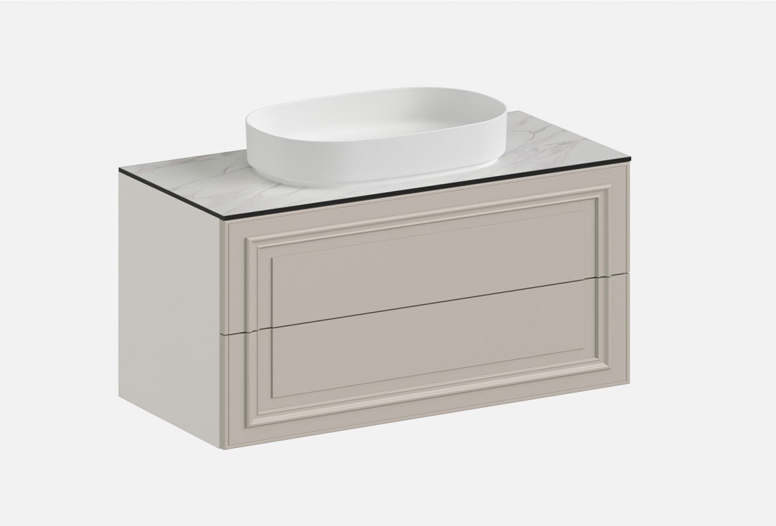 Тумба подвесная с выдвижными ящиками Флоренция‑2‑3 (цвет&nbsp;RAL&nbsp;7044, ширина 900&nbsp;мм)