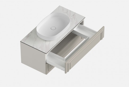 Тумба подвесная с выдвижными ящиками Флоренция‑2‑3 (цвет&nbsp;RAL&nbsp;7044, ширина 900&nbsp;мм)