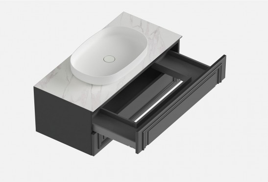 Тумба подвесная с выдвижными ящиками Флоренция‑3‑4 (цвет NCS&nbsp;S&nbsp;7500‑N, ширина 1000&nbsp;мм)