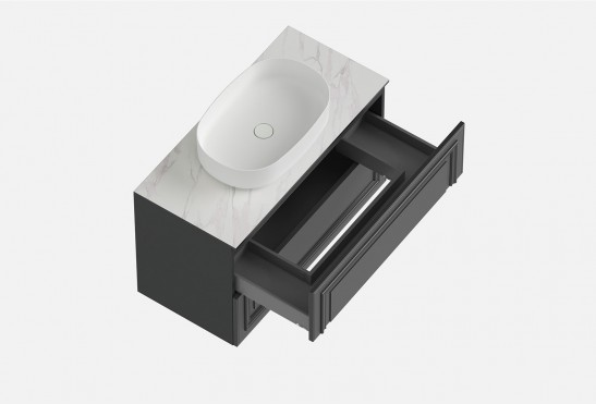 Тумба подвесная с выдвижными ящиками Флоренция‑3‑1 (цвет NCS&nbsp;S&nbsp;7500‑N, ширина 700&nbsp;мм)