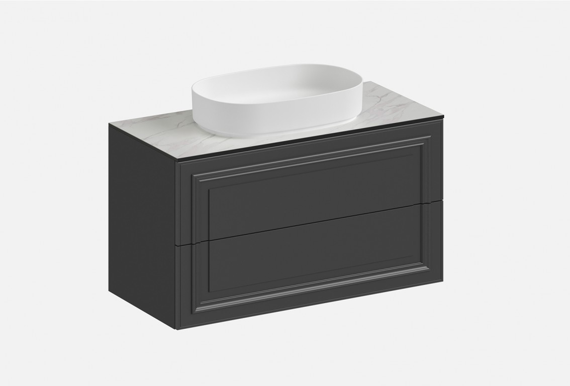 Тумба подвесная с выдвижными ящиками Флоренция‑3‑2  (цвет NCS&nbsp;S&nbsp;7500‑N, ширина 800&nbsp;мм)