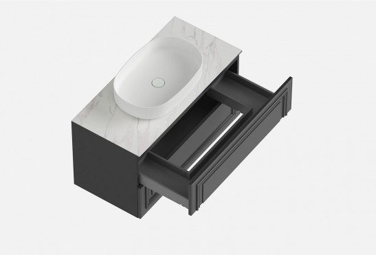 Тумба подвесная с выдвижными ящиками Флоренция‑3‑2  (цвет NCS&nbsp;S&nbsp;7500‑N, ширина 800&nbsp;мм)